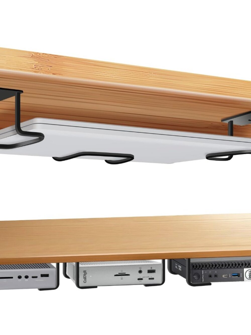 Under Desk Laptop Mount, Laptop Under Desk Mount 2.7 inches Tall Effective Space
